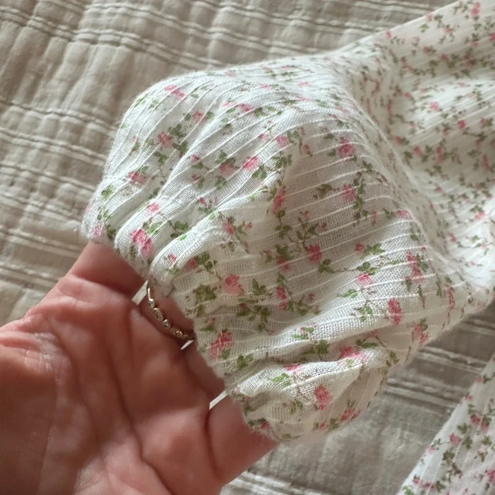 Vintage Floral Kids Nightgown - Pink and White